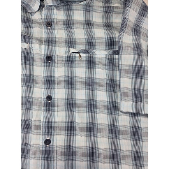 The North Face Mens XL Plaid Hiking Shirt Blue Short Sleeve Outdoor Fishing... - Picture 2 of 9